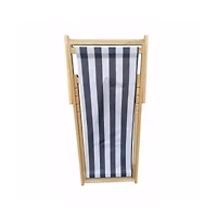 Slickblue Populus Wood Folding Sling Chair with Broad Stripe Fabric for Outdoor Lounging
