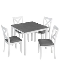 Casainc 5 Piece Modern Dining Table Set with 4 Chairs for Small Kitchen or Dining Room