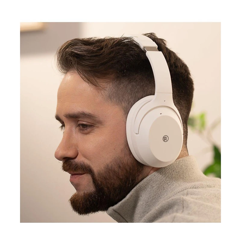 RadioShack Bluetooth 5.4 Active Noise Cancelling Foldable Wireless Headphones With Extended Playtime 3304400 White