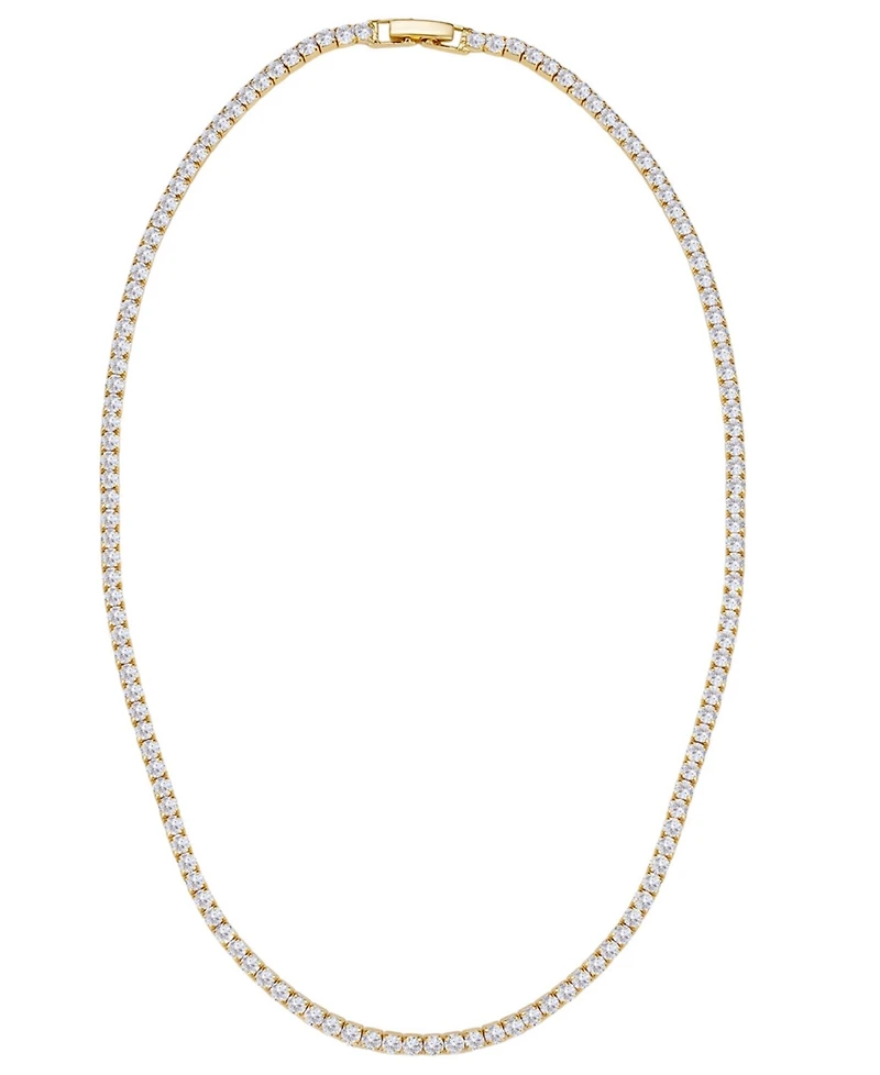 Adornia Gold Crystal 3mm Tennis Chain Necklace