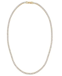 Adornia Gold Crystal 3mm Tennis Chain Necklace