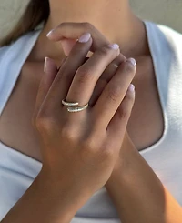 Adornia Gold Cubic Zirconia Overlapping Pave Bands