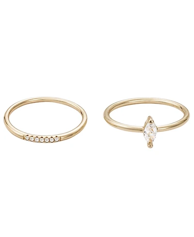 Adornia Gold Cubic Zirconia Marquis Ring Set