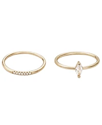 Adornia Gold Cubic Zirconia Marquis Ring Set