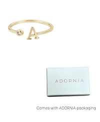 Adornia Gold Adjustable Cubic Zirconia Initial Ring