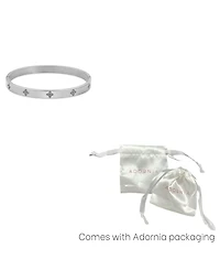 Adornia Tarnish Resistant Silver Pave Clover Cuff Bracelet