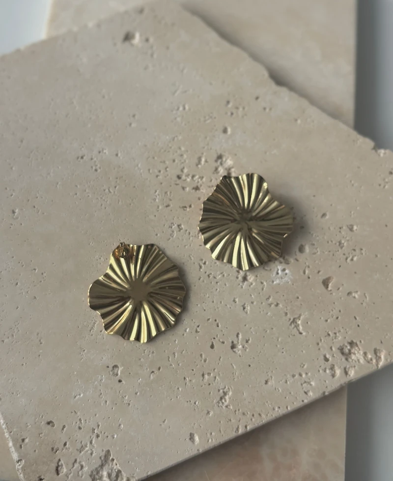 Adornia Tarnish Resistant Gold Burst Stud Earrings