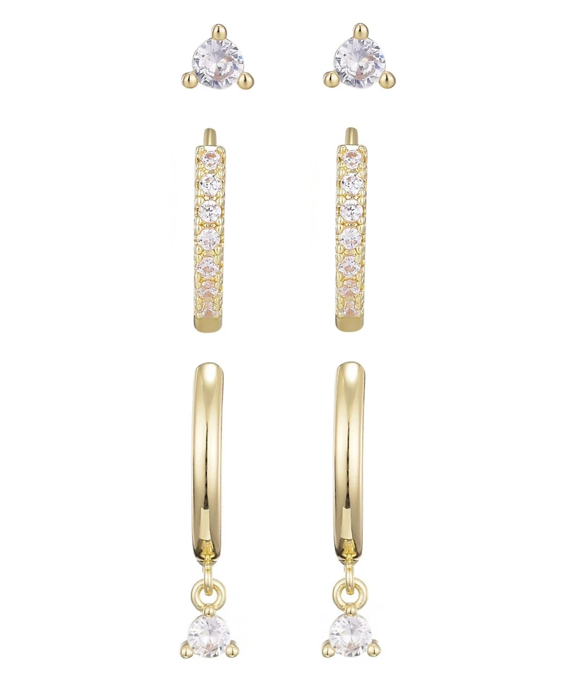 Adornia Gold Cubic Zirconia Earring Set