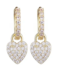 Adornia Gold Cubic Zirconia Heart Huggie Earrings