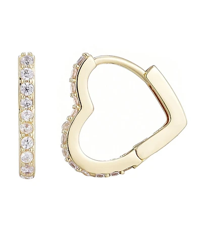 Adornia Gold Cubic Zirconia Heart Hoop Earrings