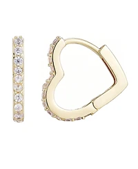 Adornia Gold Cubic Zirconia Heart Hoop Earrings