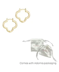 Adornia Gold Plated Clover Hoop Earrings