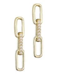 Adornia Gold Cubic Zirconia Mini Paperclip Drop Earrings