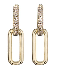 Adornia Gold Crystal Single Link Drop Earrings