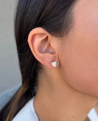 Adornia Gold Cubic Zirconia Heart Halo Stud Earrings