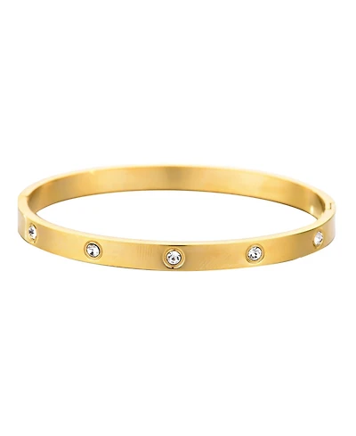 Adornia Tarnish Resistant Gold Crystal Eternity Cuff Bracelet