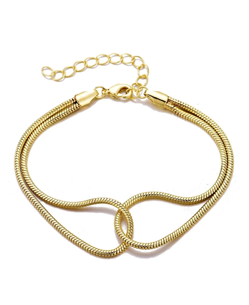 Adornia Gold Plated Interlocking Rope Chain Bracelet