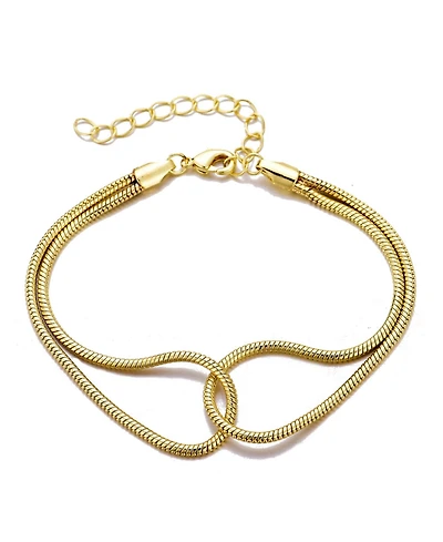 Adornia Gold Plated Interlocking Rope Chain Bracelet