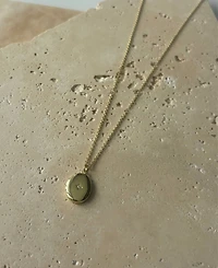 Adornia Gold Cubic Zirconia Oval Locket Starburst Necklace