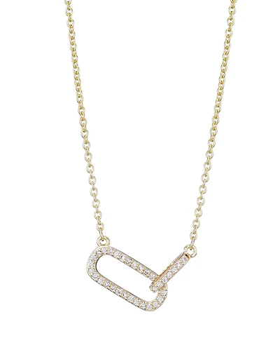 Adornia Gold Cubic Zirconia Pave Links Necklace