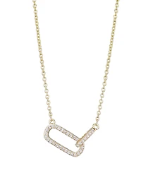 Adornia Gold Cubic Zirconia Pave Links Necklace
