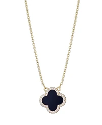 Adornia Gold Cubic Zirconia Black Clover Necklace