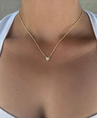 Adornia Gold Cubic Zirconia Halo Heart Necklace