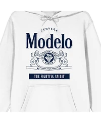 Modelo Men's The FIghting Spirit Long Sleeve White Adult Hooded Sweatshirt -3XL