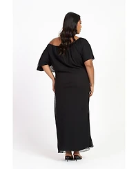 Fashion-szn Drop Shoulder Ruched Mesh Midaxi Dress