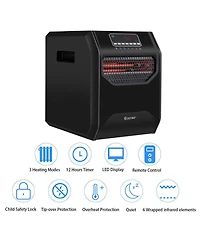 Costway Portable Electric Space Heater 1500W 12H Timer Led Remote Control Room Office