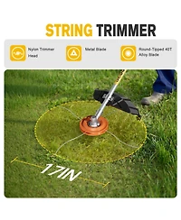 4-in-1 40V Max Power Cordless Electric Brush Cutter, String Trimmer, Pole Saw & Hedge Trimmer with 2× 4.0Amh Batteries and Charger