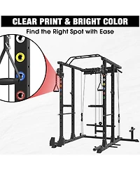 Mikolo Squat Rack Magnetic Position Markers - Power Cage Attachment, for J-Hooks and Spotter Arms (1" Holes)