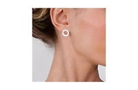 Lucy Quartermaine Art Deco Halo Studs in Gold Vermeil