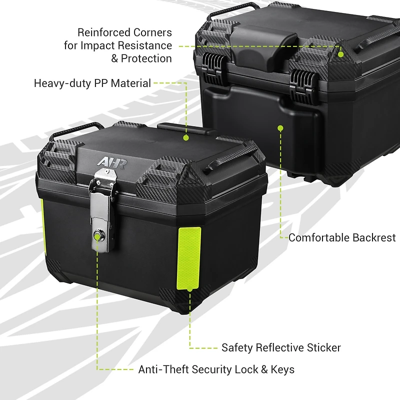 Yescom Ahr 36L Universal Motorcycle Tour Tail Box Scooter Trunk Storage Security Lock
