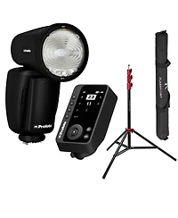 Profoto A10 Flash for Nikon, Bundle with Connect Pro Transmitter and Light Stand