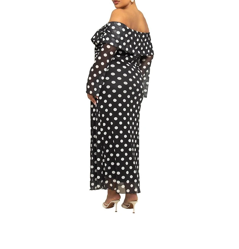 Fashion-szn Curve Women's Polka Dot Midi Dress