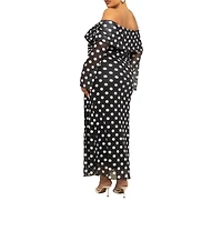 Fashion-szn Curve Women's Polka Dot Midi Dress