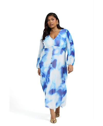 Fashion-szn Curve Plus Mix Print Maxi Dress