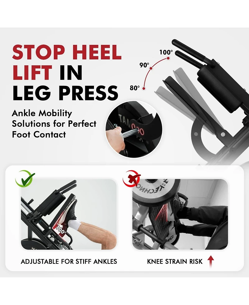Mikolo Leg Press Hack Squat Machine Combo, Leg Press Machines for Home Gym with Linear Bearing, Hack Squat Machine with Rear and Front Band Pegs, Leg