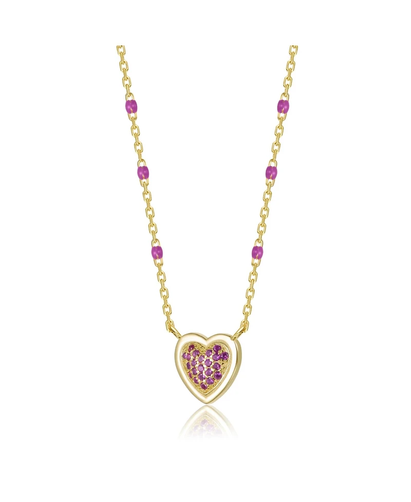 GiGiGirl 14K Gold Plated with Red Heart Design Necklace