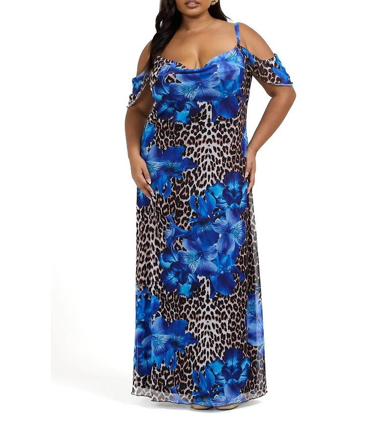 Fashion-szn Curve Women's Mix Print Maxi Dress