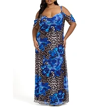 Fashion-szn Curve Women's Mix Print Maxi Dress