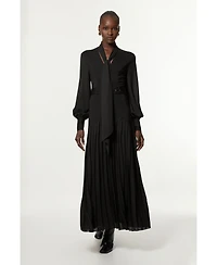 Karen Millen Jersey Ponte Georgette Mix Midi Dress