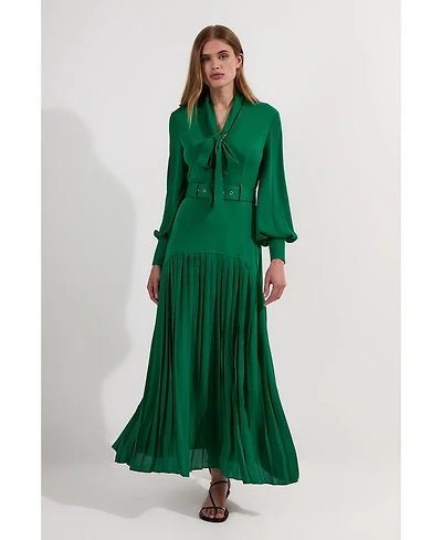 Karen Millen Jersey Ponte Georgette Mix Midi Dress