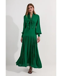 Karen Millen Jersey Ponte Georgette Mix Midi Dress