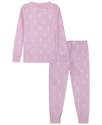 Polo Ralph Lauren Girls Toddler 2T-4T 2-Piece Long-Sleeve T-Shirt and Pants Pajama Set