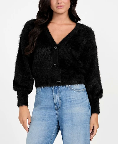 Guess Women's Keyla Rhinestone-Button Cardigan Sweater