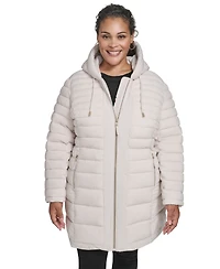 Tommy Hilfiger Plus Hooded Packable Puffer Coat