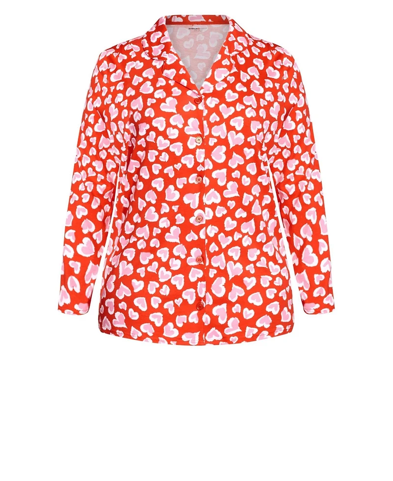 Avenue Women's Button Heart Sleep Top