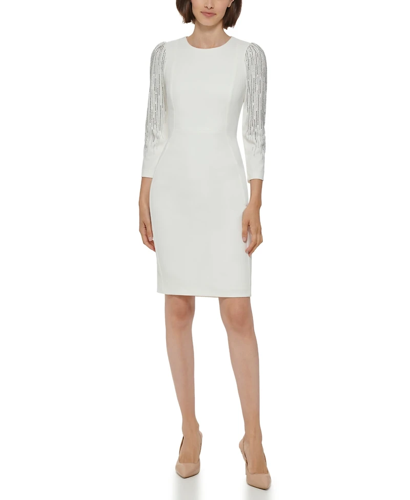 Calvin Klein Women's Bling Sleeve Sheath Dress